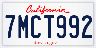 CA license plate 7MCT992