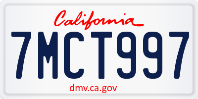 CA license plate 7MCT997