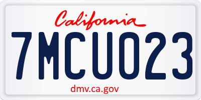 CA license plate 7MCU023