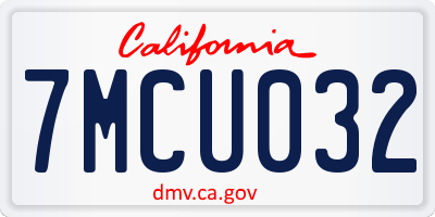 CA license plate 7MCU032