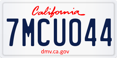 CA license plate 7MCU044