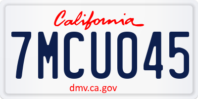 CA license plate 7MCU045