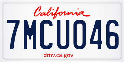 CA license plate 7MCU046