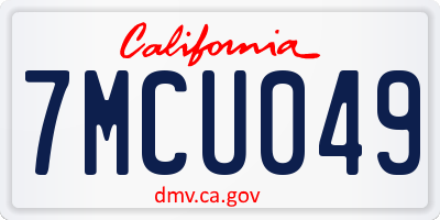 CA license plate 7MCU049