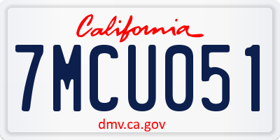 CA license plate 7MCU051
