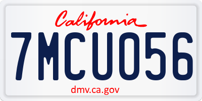 CA license plate 7MCU056
