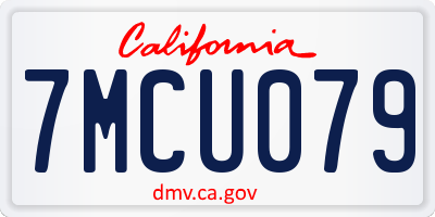 CA license plate 7MCU079