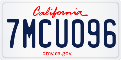 CA license plate 7MCU096