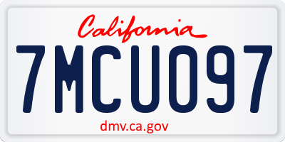 CA license plate 7MCU097