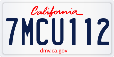CA license plate 7MCU112