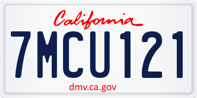 CA license plate 7MCU121