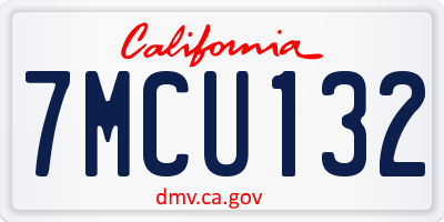 CA license plate 7MCU132