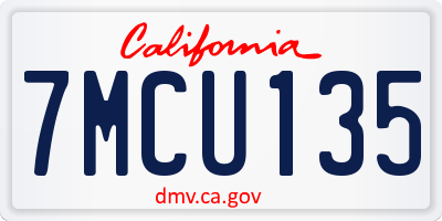 CA license plate 7MCU135