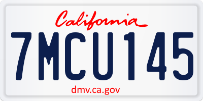 CA license plate 7MCU145