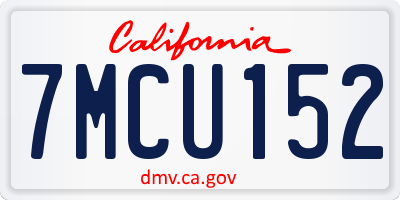 CA license plate 7MCU152
