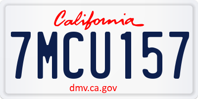 CA license plate 7MCU157