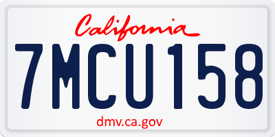 CA license plate 7MCU158