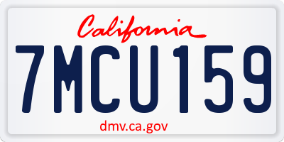 CA license plate 7MCU159