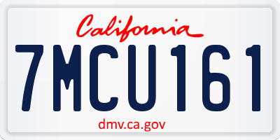 CA license plate 7MCU161