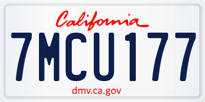 CA license plate 7MCU177