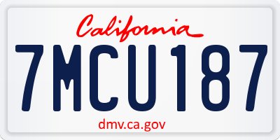 CA license plate 7MCU187