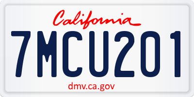 CA license plate 7MCU201
