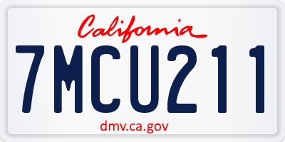 CA license plate 7MCU211