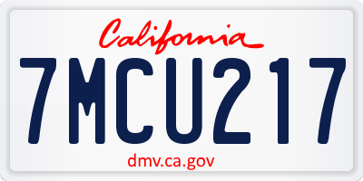 CA license plate 7MCU217