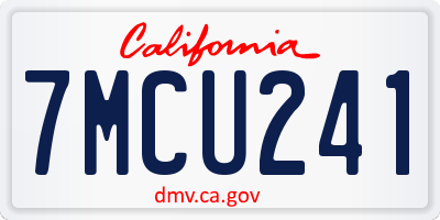 CA license plate 7MCU241