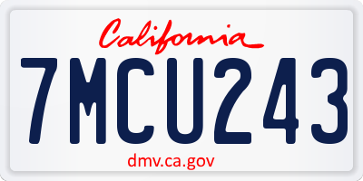 CA license plate 7MCU243