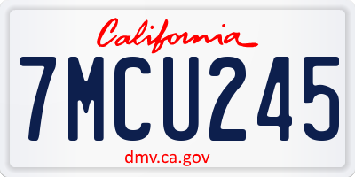 CA license plate 7MCU245