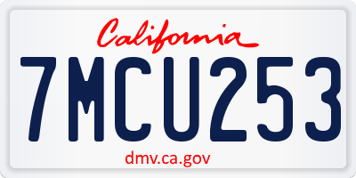 CA license plate 7MCU253