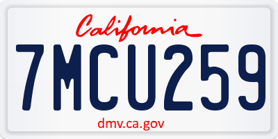 CA license plate 7MCU259