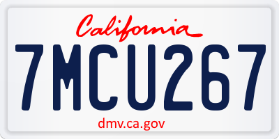CA license plate 7MCU267