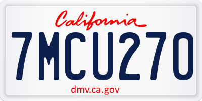 CA license plate 7MCU270