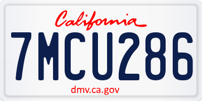CA license plate 7MCU286