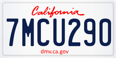 CA license plate 7MCU290