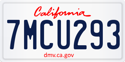 CA license plate 7MCU293