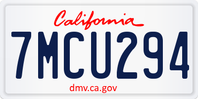 CA license plate 7MCU294