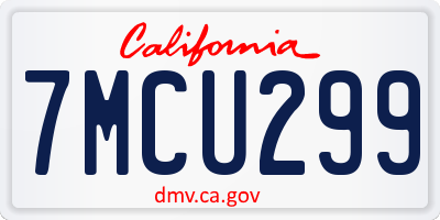 CA license plate 7MCU299