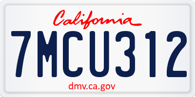 CA license plate 7MCU312