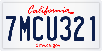 CA license plate 7MCU321