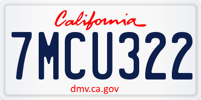 CA license plate 7MCU322