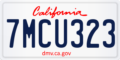 CA license plate 7MCU323