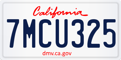 CA license plate 7MCU325