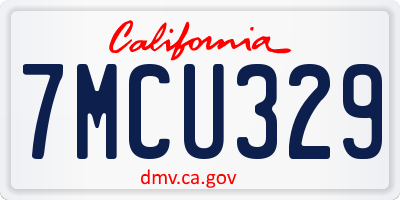 CA license plate 7MCU329