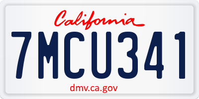 CA license plate 7MCU341