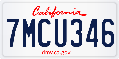 CA license plate 7MCU346
