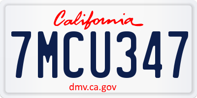 CA license plate 7MCU347