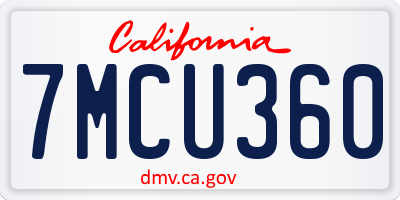 CA license plate 7MCU360